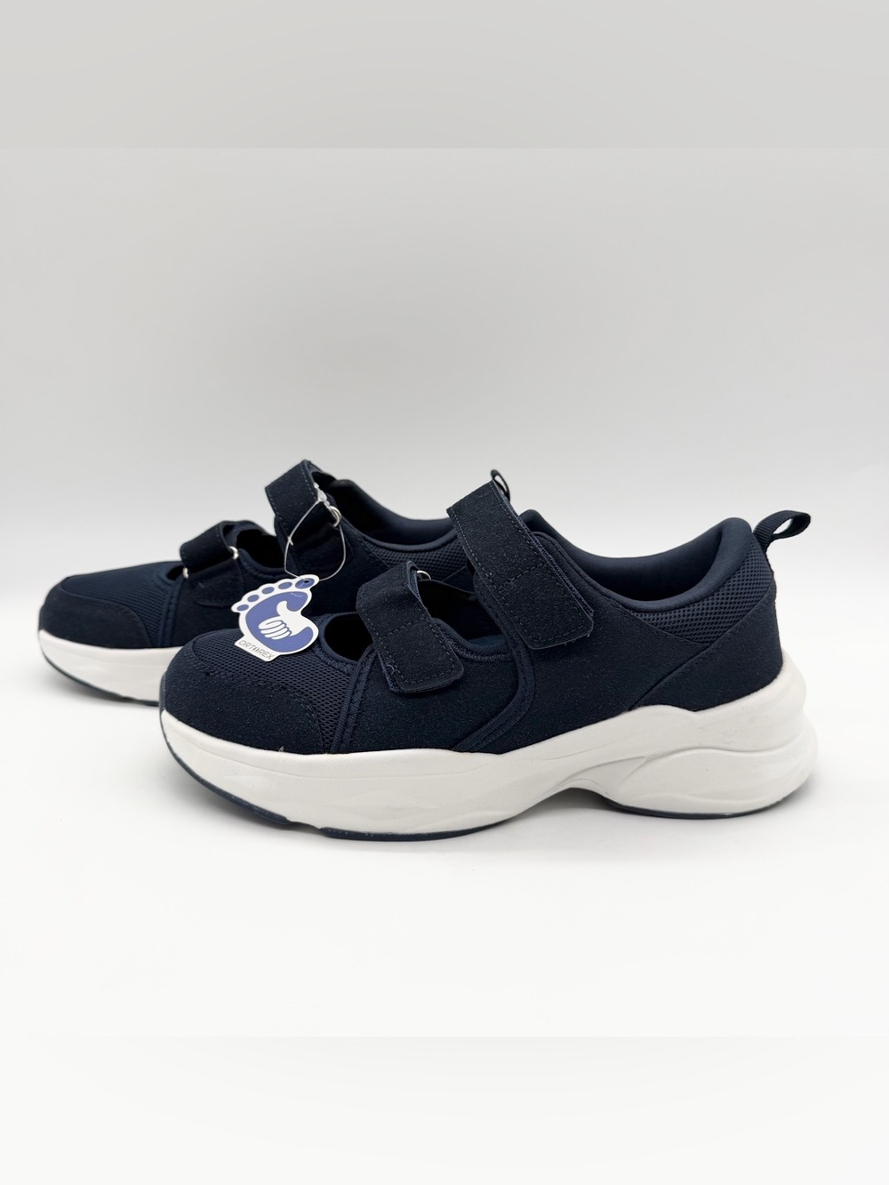 Ortorex Orthopedic Diabetic Walking Sneakers Shoes Adjustable Strap Navy 7 New